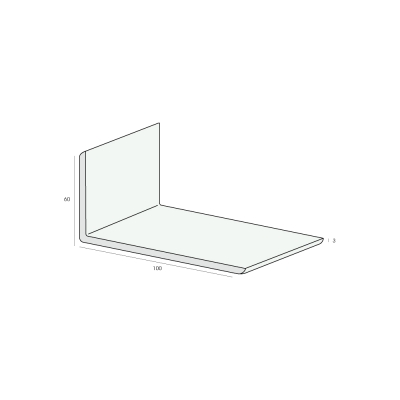 Tekening Hoekprofiel 100x60x3,0mm