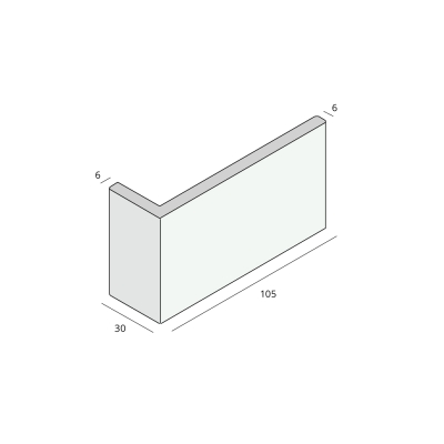 Tekening Finidec hoekprofiel 105x30x6mm