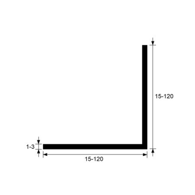 Tekening Hoekprofiel 15x15x1,5mm