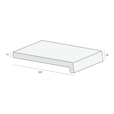 Tekening Finidec vensterbanken 300x34mm