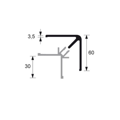 Tekening Buitenhoekprofiel Novicell 18mm