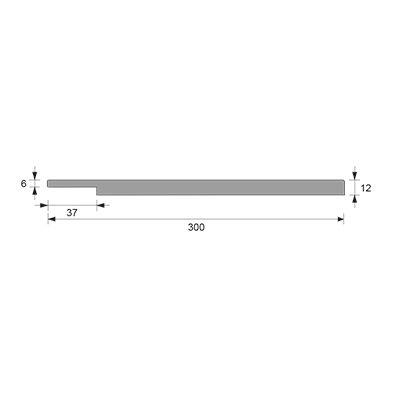 Tekening Finidec dagkantpaneel 300x12mm
