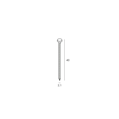 Tekening RVS polytop spijker 40mm 250 stuks