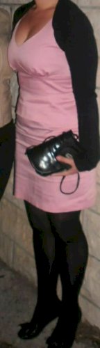 Roza peplum haljina