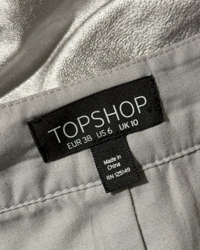 Topshop metalik srebrna suknja