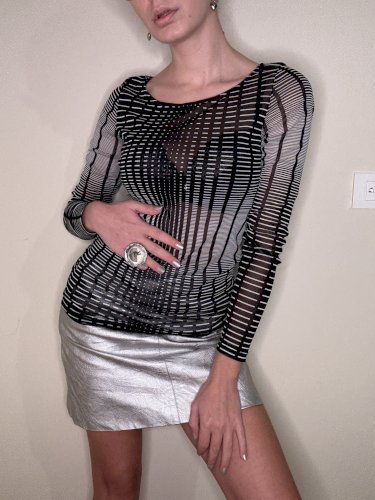 Topshop metalik srebrna suknja