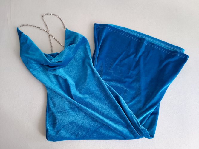 Shein plava pliš haljina