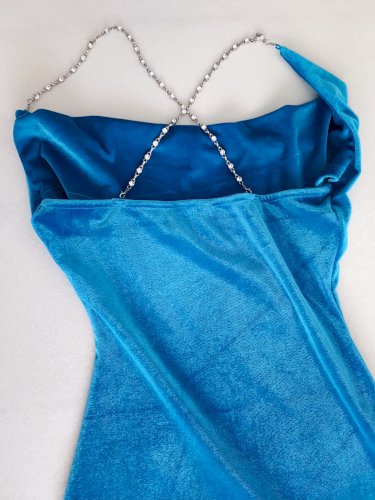 Shein plava pliš haljina