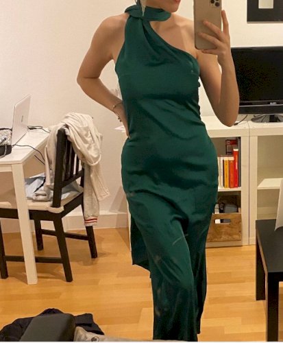 Shein zelena satenska haljina