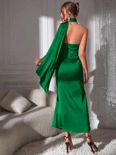 Shein zelena satenska haljina