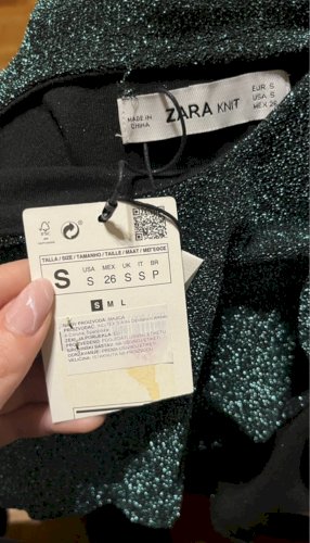 ZARA tamno zeleni šljokičasti bodi s volanima veličina S novo s etiketom