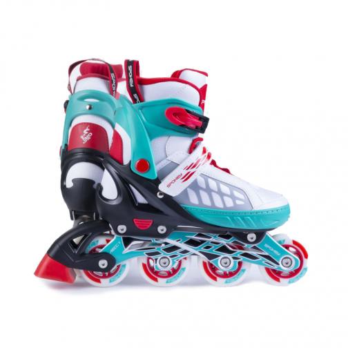 Spokey Road Kolieskové korčule biele ABEC5 carbon veľ. 33-36