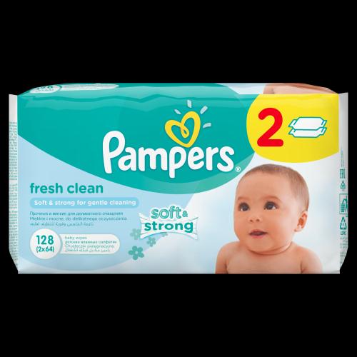 Pampers obrúsky Fresh Clean 2x64 ks Pampers obrúsky Fresh Clean 2x64 ks