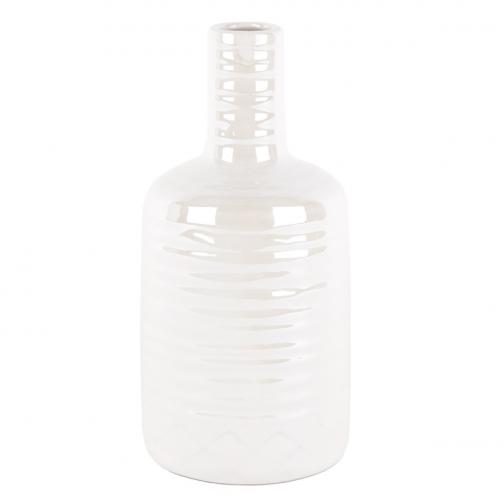 Keramická perleťová váza bílá, 22 cm Keramická perleťová váza bílá, 22 cm