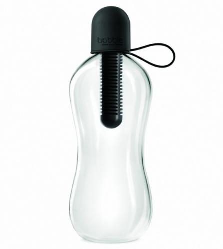 Bobble Láhev na pití se silikonovým víčkem 0,55l - černá Bobble Láhev na pití se silikonovým víčkem 0,55l - černá