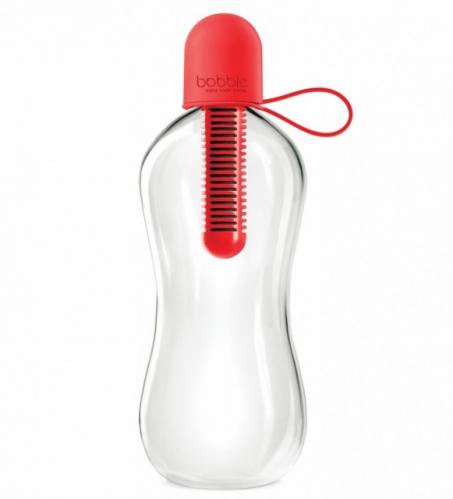 Bobble Láhev na pití se silikonovým víčkem 0,55l - červená Bobble Láhev na pití se silikonovým víčkem 0,55l - červená