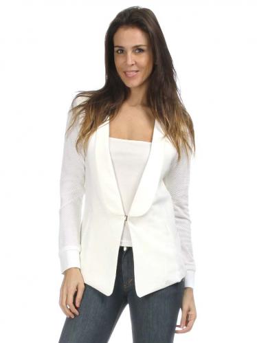 100% Parisienne Chic Dámské sako MANON BLANC 100% Parisienne Chic Dámské sako MANON BLANC