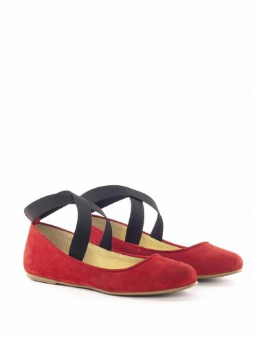 Anna Bork Dámské balerínky AB.009_red / black Anna Bork Dámské balerínky AB.009_red / black
