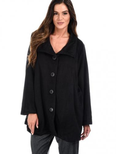 Bella Blue Dámský kabát A5-H2314 NOIR Bella Blue Dámský kabát A5-H2314 NOIR