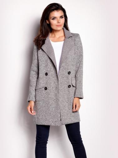 Awama Dámský kabát A149_grey Awama Dámský kabát A149_grey
