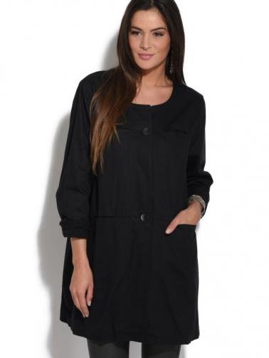 Bella Blue Dámský kabát 827-H062 NOIR Bella Blue Dámský kabát 827-H062 NOIR