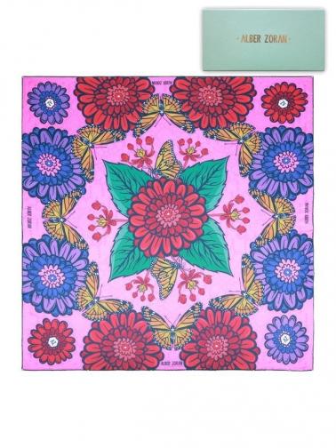 Alber Zoran Dámský šátek HIPPYFLOWERS_PINK Alber Zoran Dámský šátek HIPPYFLOWERS_PINK