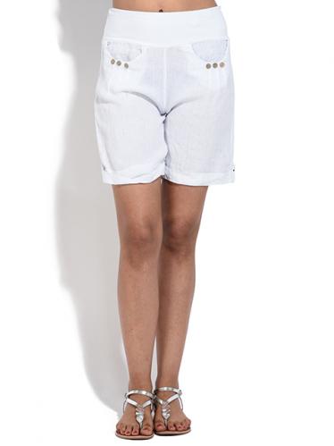 100% Lin Dámské šortky 6276 - SHORT KIM P2578 BLANC 100% Lin Dámské šortky 6276 - SHORT KIM P2578 BLANC