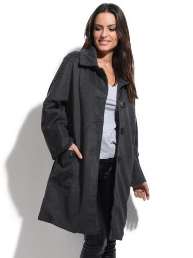 Bella Blue Dámský kabát A5-H2327 GRIS Bella Blue Dámský kabát A5-H2327 GRIS