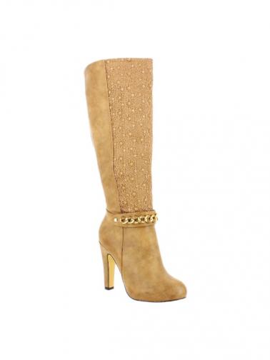 Zaza Pata Dámské kozačky 872639-BEIGE Zaza Pata Dámské kozačky 872639-BEIGE