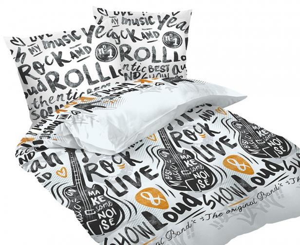 Povlečení Rock´N´Roll Jednolůžko - standard, přikrývka: 1ks 140x200 cm, polštář: 1ks 90x70 cm, gramáž: 118 g/m2 Bavlna Povlečení Rock´N´Roll Jednolůžko - standard, přikrývka: 1ks 140x200 cm, polštář: 1ks 90x70 cm, gramáž: 118 g/m2 Bavlna