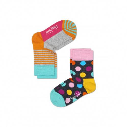 Happy Socks barevná sada dětských ponožek s puntíky a proužky Happy Socks barevná sada dětských ponožek s puntíky a proužky