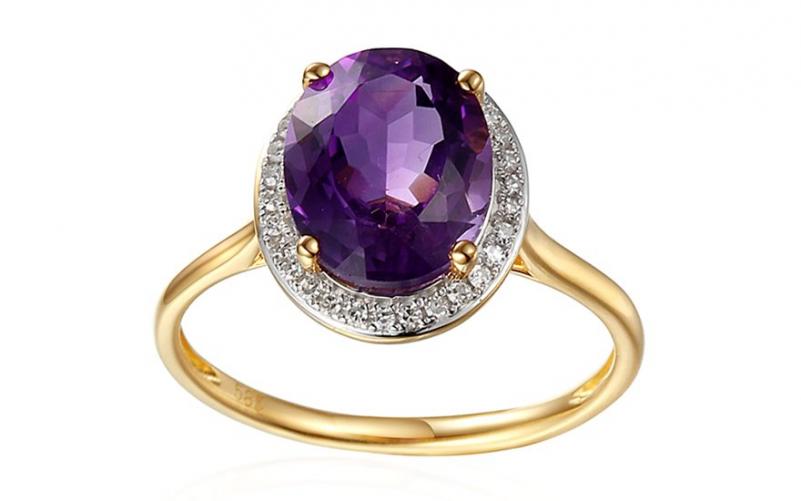 Ametystový prsten s diamanty Julee IZBR296 Ametystový prsten s diamanty Julee IZBR296