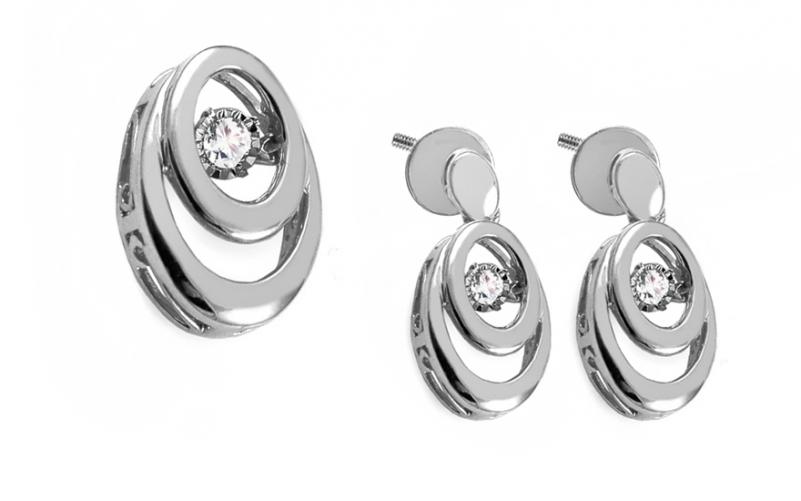 Diamantová souprava 0,160 ct Dancing Diamonds KU718AS Diamantová souprava 0,160 ct Dancing Diamonds KU718AS