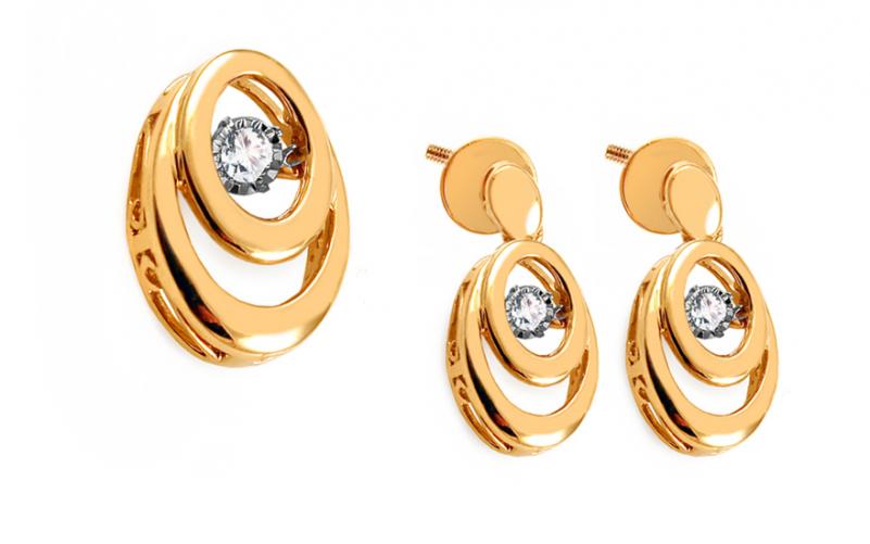 Diamantová souprava 0,160 ct Dancing Diamonds KU718S Diamantová souprava 0,160 ct Dancing Diamonds KU718S