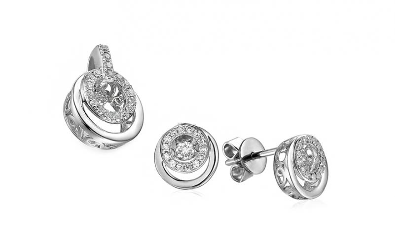 Diamantová souprava z bílého zlata 0,340 ct Dancing Diamonds IZBR552AS Diamantová souprava z bílého zlata 0,340 ct Dancing Diamonds IZBR552AS