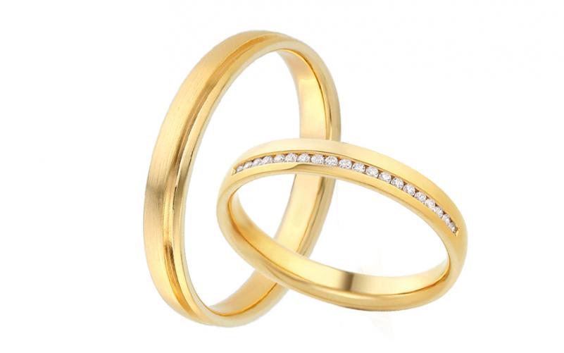 Diamantové snubní prstýnky 0,120 ct Yasmine diamonds 3,5 mm žluté IZOBBR016 Diamantové snubní prstýnky 0,120 ct Yasmine diamonds 3,5 mm žluté IZOBBR016