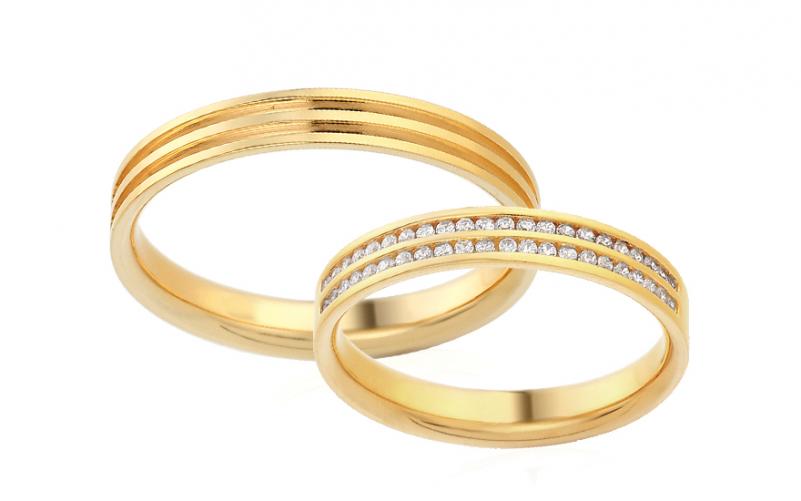 Diamantové snubní prstýnky 0,220 ct Yasmine diamonds 3,5 mm žluté IZOBBR005 Diamantové snubní prstýnky 0,220 ct Yasmine diamonds 3,5 mm žluté IZOBBR005