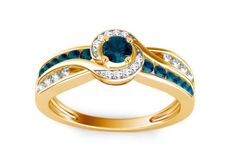 Luxusní prsten s 0,640 ct modrými diamanty Blue Lagoon KU109Y Luxusní prsten s 0,640 ct modrými diamanty Blue Lagoon KU109Y