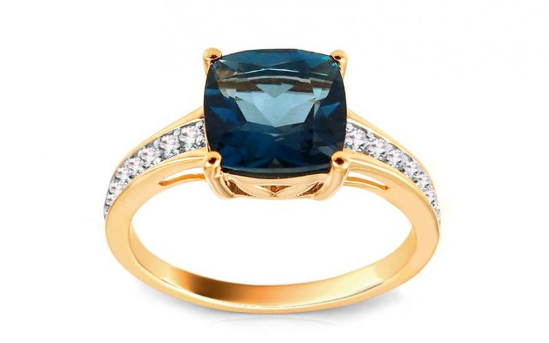 Diamantový prsten s London Blue topasem Monique KU441 Diamantový prsten s London Blue topasem Monique KU441