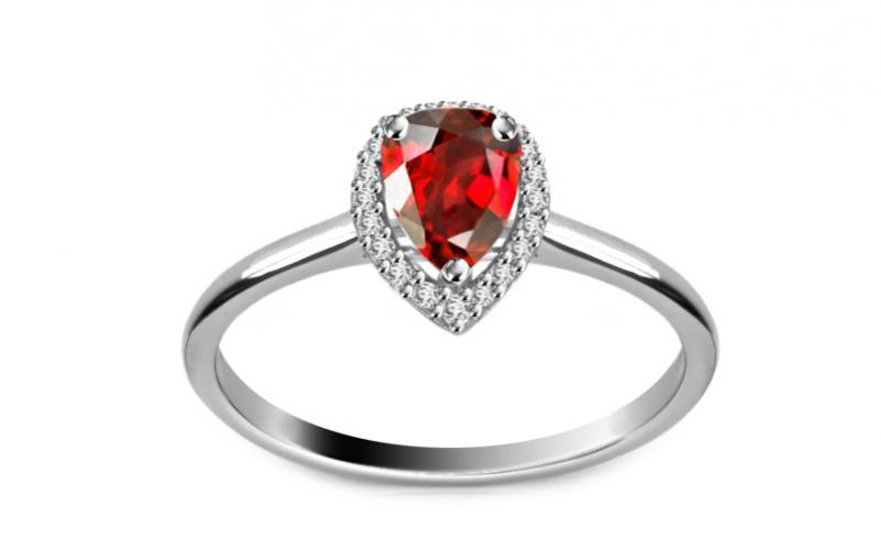 Diamantový prsten 0,080 ct Victorian red Drop DM017APR Diamantový prsten 0,080 ct Victorian red Drop DM017APR