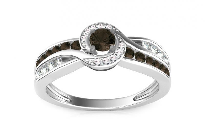 Luxusní prsten s 0,630 ct černými diamanty Black Lagoon KU109B Luxusní prsten s 0,630 ct černými diamanty Black Lagoon KU109B