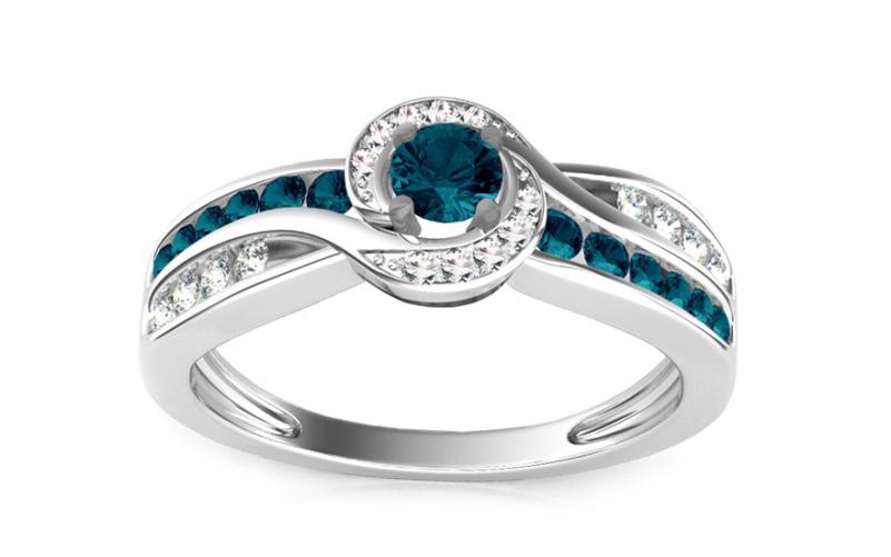 Luxusní prsten s 0,610 ct modrými diamanty Blue Lagoon KU109 Luxusní prsten s 0,610 ct modrými diamanty Blue Lagoon KU109