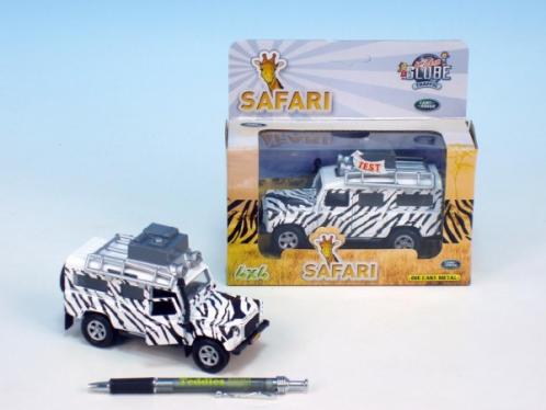 Auto Land Rover safari kov 14cm na baterie 3xLR41 na zpětné natažení se světlem Auto Land Rover safari kov 14cm na baterie 3xLR41 na zpětné natažení se světlem