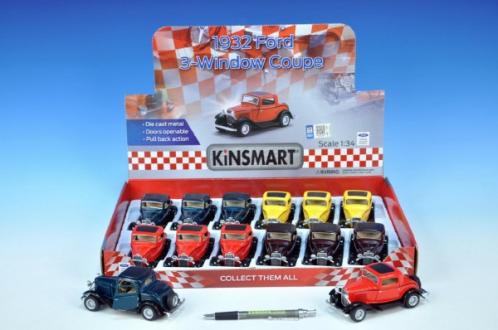 Auto Kinsmart Ford 3-window Coupe 1932 kov 13cm na zpětné natažení asst 4 barvy Auto Kinsmart Ford 3-window Coupe 1932 kov 13cm na zpětné natažení asst 4 barvy