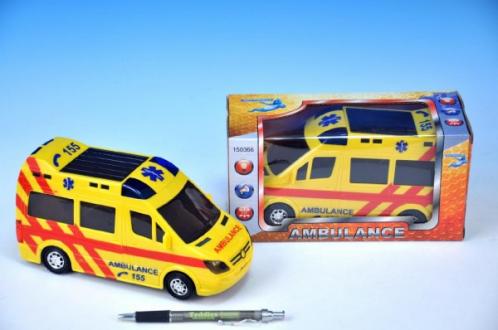 Ambulance plast 21cm narážecí na baterie se světlem a zvukem Ambulance plast 21cm narážecí na baterie se světlem a zvukem