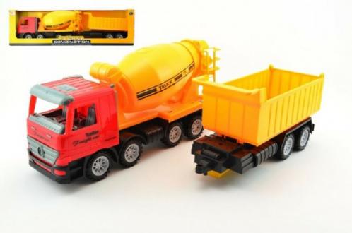 Auto domíchávač + sklápěč plast 62cm na setrvačník Auto domíchávač + sklápěč plast 62cm na setrvačník