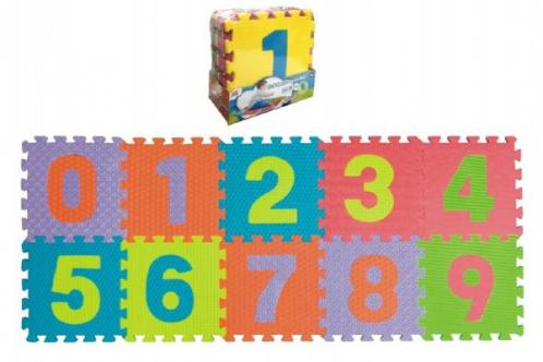Pěnové puzzle čísla 0-9 podložka 25x25x1cm 10ks v sáčku Pěnové puzzle čísla 0-9 podložka 25x25x1cm 10ks v sáčku