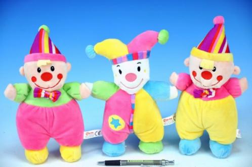 Klaun plyš 22cm asst 6 druhů Klaun plyš 22cm asst 6 druhů