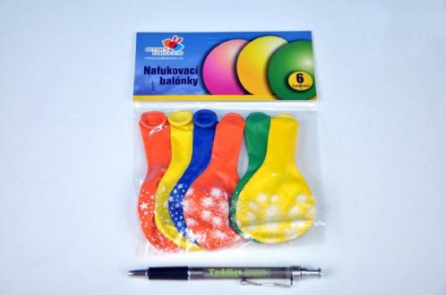 Balonek nafukovací větší 11" 6ks v sáčku karneval Balonek nafukovací větší 11" 6ks v sáčku karneval
