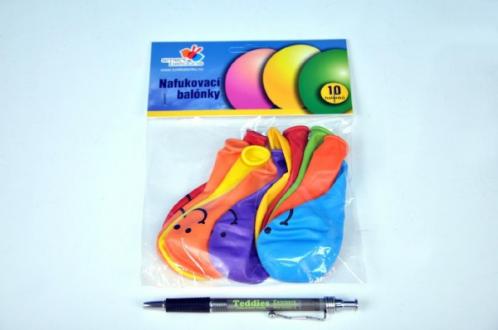 Balonek nafukovací s potiskem Smile střední 9" 10ks v sáčku karneval Balonek nafukovací s potiskem Smile střední 9" 10ks v sáčku karneval